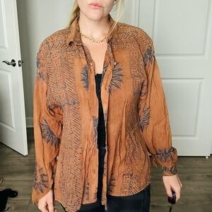 Women's Brown Button Down Shirt